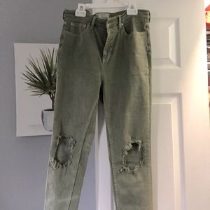 Free People Green Skinny Jeans